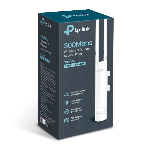 300 Mbps Outdoor Wi-Fi Access Point PORT: 1× 10/100 Mbps RJ45 Port SPEED: 300 Mbps at 2.4 GHz FEATURE: Passive PoE, 2× E 