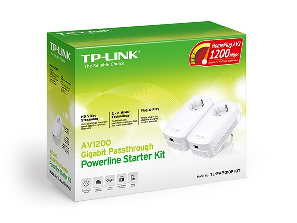 AV1300 Gigabit Passthrough Powerline Starter Kit KIT: 2× TL-PA8010P SPEED: 1300 Mbps Powerline SPEC: Qualcomm CPU, 1× Gi 