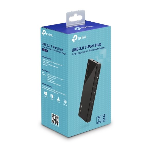 USB 3.0 7-Port Hub with 2 Charging Ports SPEC: 7× USB 3.0 Ports, 2× 2.4A Smart Charging USB Ports,  FEATURE: Modern Desi 