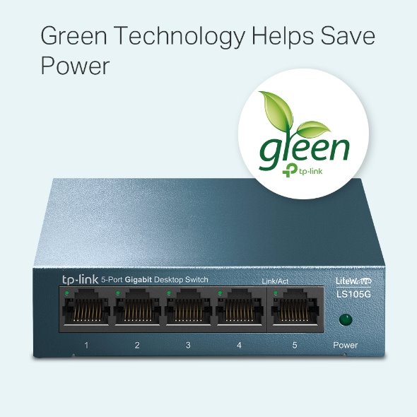 LiteWave 5-Port Gigabit Desktop Switch  PORT: 5× Gigabit RJ45 Ports SPEC: Desktop Steel Case FEATURE: Plug and Play 