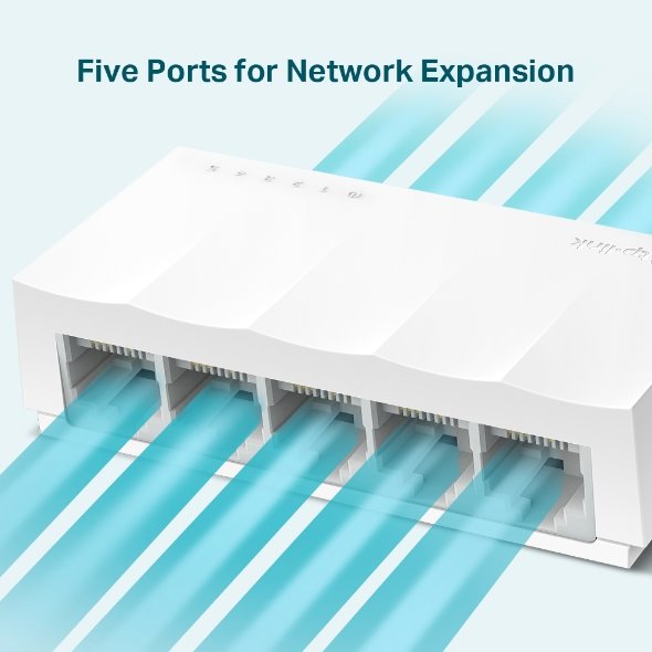 LiteWave 5-Port 10/100 Mbps Desktop Switch PORT: 5× 10/100 Mbps RJ45 Ports SPEC: Desktop Plastic Case FEATURE: Plug and  