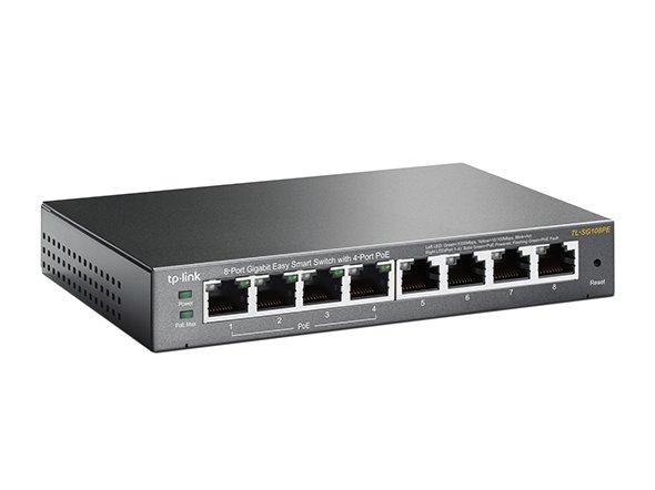 10-Port Gigabit Desktop Switch with 8-Port PoE+ PORT: 8× Gigabit PoE+ Ports, 1x Gigabit Non-PoE Port, 1× Gigabit SFP Slo 