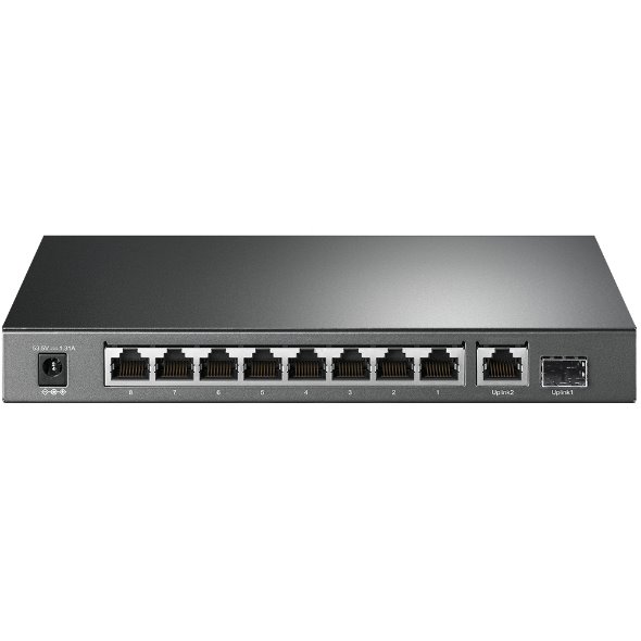 10-Port Gigabit Desktop Switch with 8-Port PoE+ PORT: 8× Gigabit PoE+ Ports, 1x Gigabit Non-PoE Port, 1× Gigabit SFP Slo 