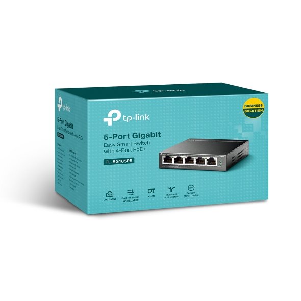 5-Port Gigabit Easy Smart Switch with 4-Port PoE+
PORT: 4× Gigabit PoE+ Ports, 1× Gigabit Non-PoE Ports
SPEC: 802.3at/ 
