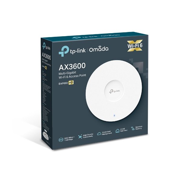 AX3600 Ceiling Mount Dual-Band Wi-Fi 6 Access Point  PORT:1×2.5 Gigabit RJ45 Port SPEED:1148Mbps at  2.4 GHz + 2402 Mbps 