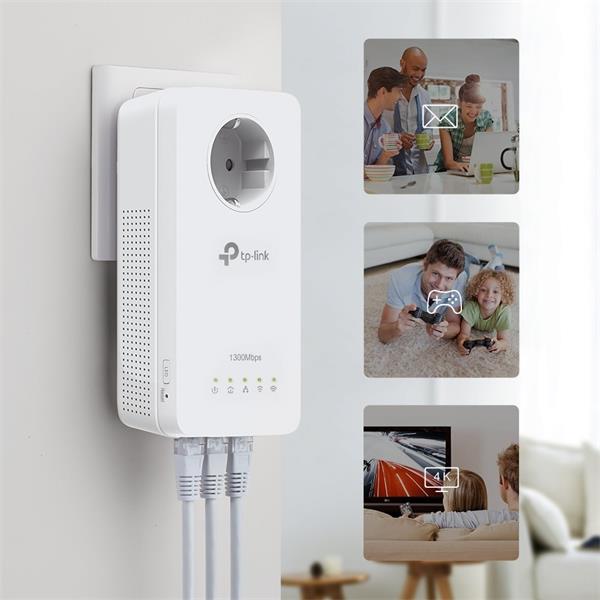 AV1300 Gigabit Passthrough Powerline AC1200 Wi-Fi Kit KIT: 1× TL-WPA8631P + 1× TL-PA8010P TL-WPA8631P: SPEED: 300 Mbps a 