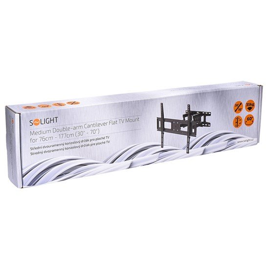 Solight Stredný dvojramenný konzolový držiak pre ploché TV od 76 - 177cm (30" - 70") 