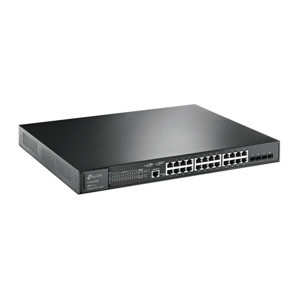 Omada 24-Port PoE+ Gigabit L2+ Managed Switch with 4 10GE SFP+ Slots  PORT: 24× Gigabit PoE+ Ports, 4× 10G SFP+ Slots, R 