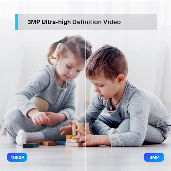 Pan/Tilt Home Security Wi-Fi Camera SPEC: 3MP (2304x1296), 2.4 GHz, Horizontal 360o  FEATURE: Pan/Tilt, Motion Detection 