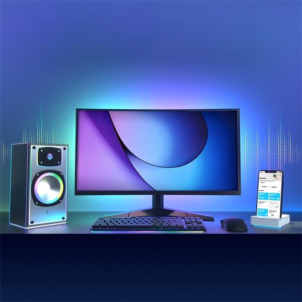 Tapo Smart Light Strip, Multicolor SPEC: 2.4 GHz Wi-Fi, 802.11b/g/n, one 16.4 ft/5m LED light strip(cut to size every 10 