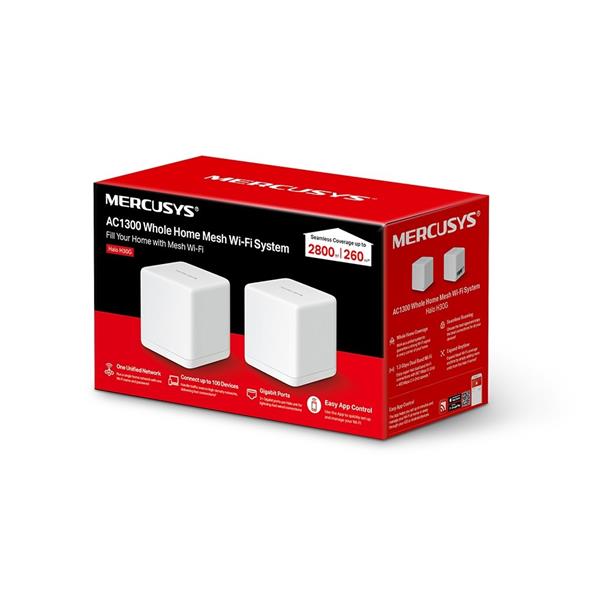 AC1300 Whole Home Mesh Wi-Fi System SPEED: 400 Mbps at 2.4 GHz + 867 Mbps at 5 GHz SPEC: 2× Internal Antennas, 2× Gigabi 