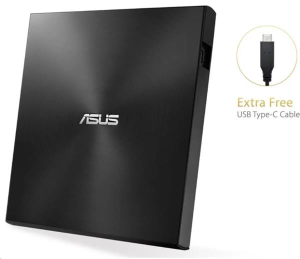 ASUS SDRW-08U9M-U external ultraslim DVD-RW USB-C/A, čierna