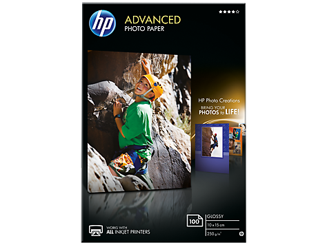 HP Zdokonalený lesklý fotografický papier HP Advanced Glossy Photo Paper -100 listov/10 x 15 cm, bez okrajov