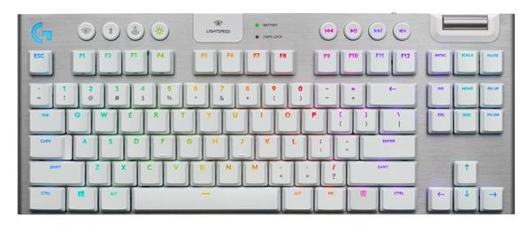 Logitech® G915 TKL Tenkeyless LIGHTSPEED Wireless RGB Mechanical Gaming Keyboard - Tactile - WHITE - US INT"L