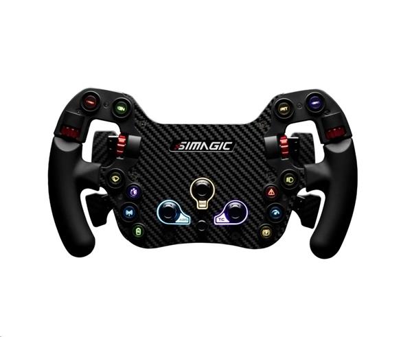 SIMAGIC FX Steering Wheel, Carbon Fiber, QR50, Shifters + Dual Clutch