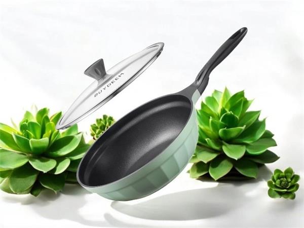 BUYDEEM Hliníková nepriľnavá panvica 30 cm, model CP102, farba útulná zelená