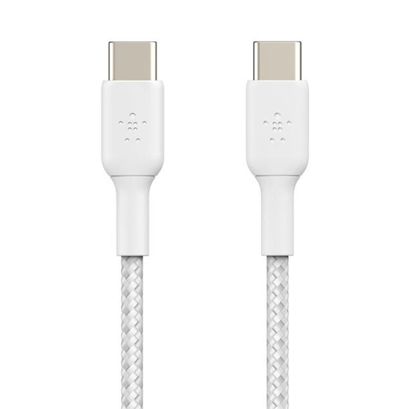 Belkin kábel Boost Charge Braided USB-C to USB-C 1m - White 
