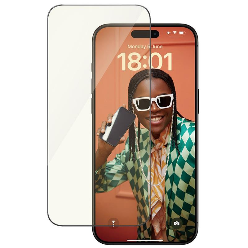 PanzerGlass ochranné sklo UWF EyeCare pre iPhone 15 Pro Max - Black Frame 