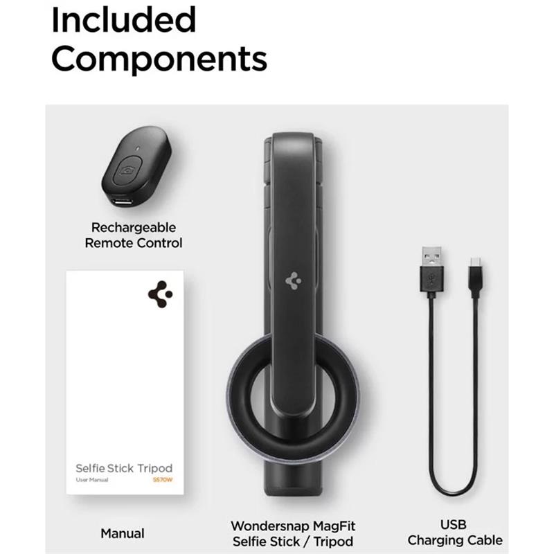 Spigen Selfie Stick Tripod Magsafe - Black 