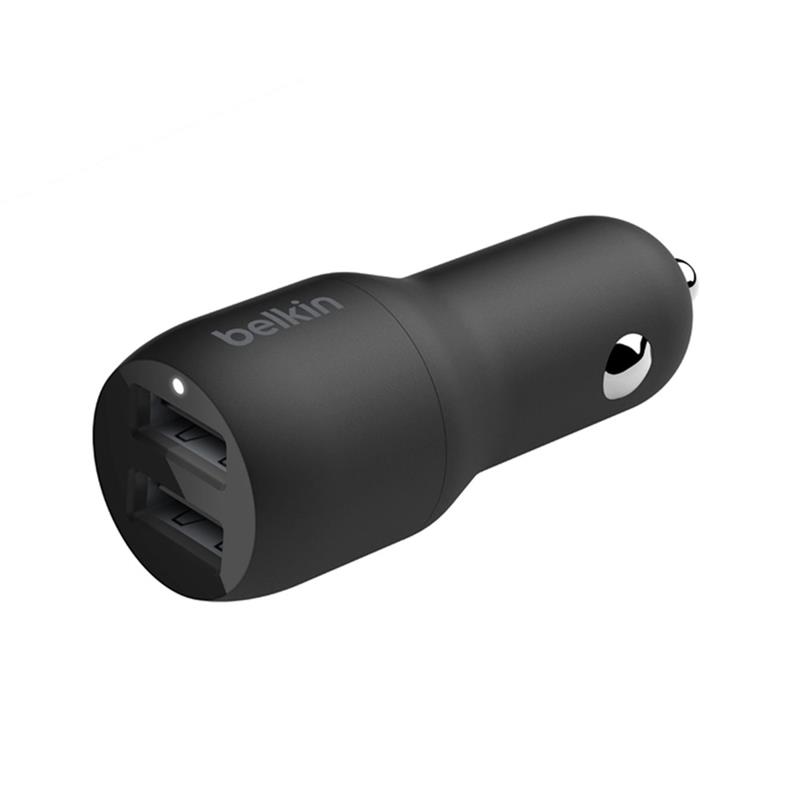 Belkin Boost Charge Dual USB Car Charger 24W + USB-A to USB-C Cable 1m - Black 