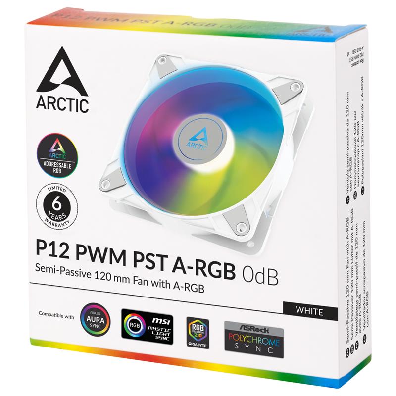 Arctic ventilátor P12 PWM PST A-RGB (White) 