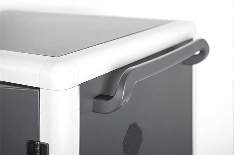 DIGITUS nabíjecí vozík pro notebooky/tablety, až pro 30 zařízení do 15,6", dual charge way 230V + USB-C (PD 18W na zař.) 