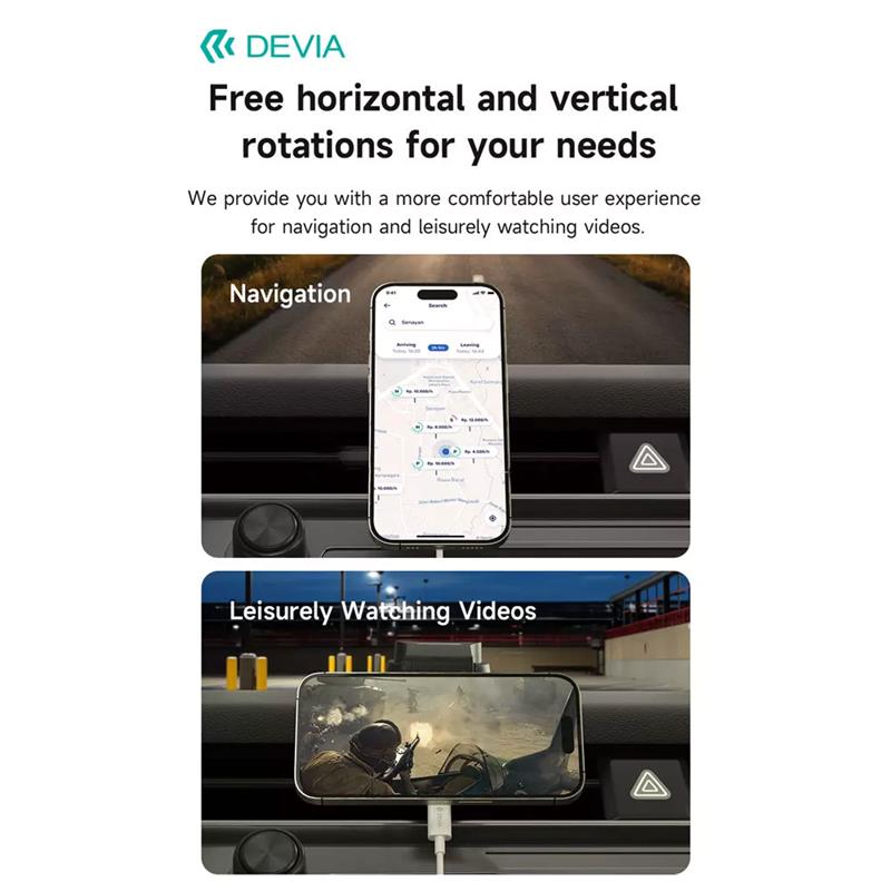 Devia Smart Series Magnetic Wireless Vehicle Bracket - Black 