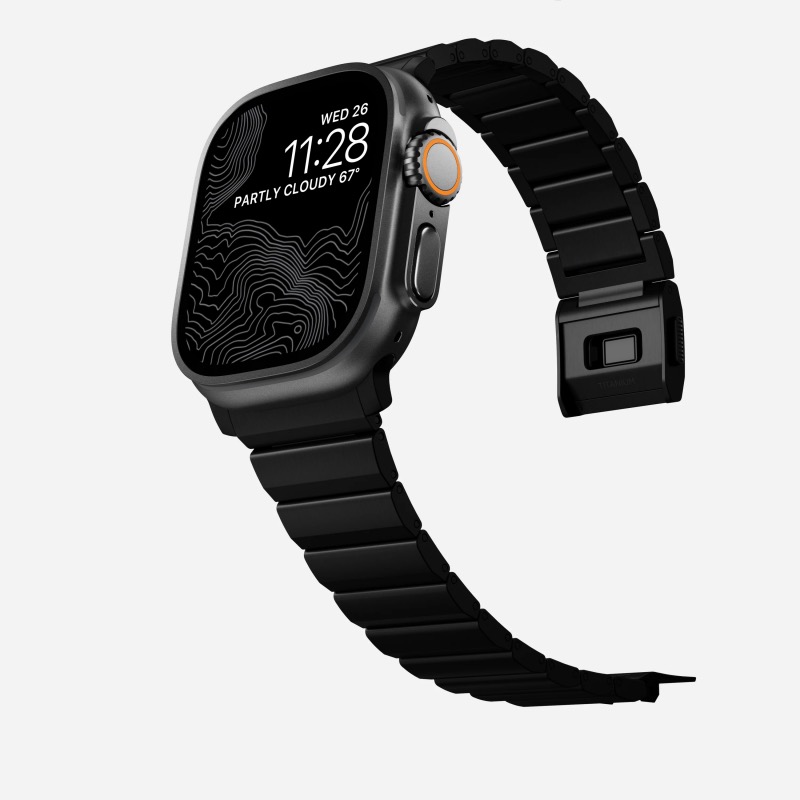 Nomad remienok pre Apple Watch 44-49 mm - Titanium Band Black Hardware 