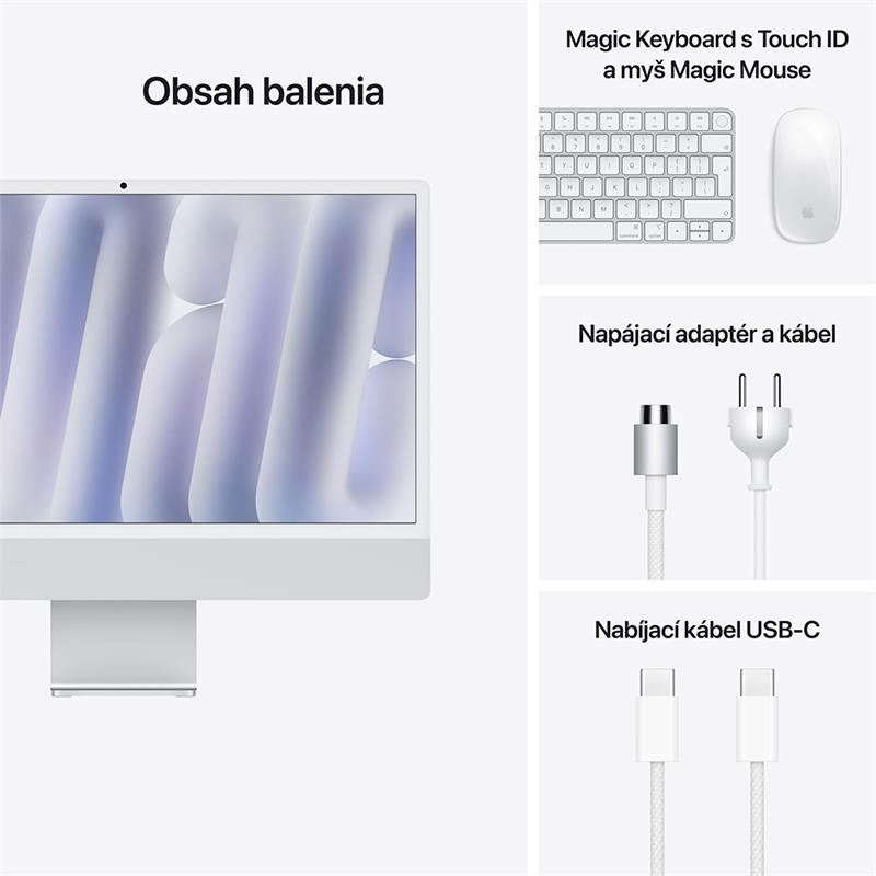 iMac 24" 4.5K Apple M4 10C CPU 10C GPU 16GB 512GB Strieborný SK 