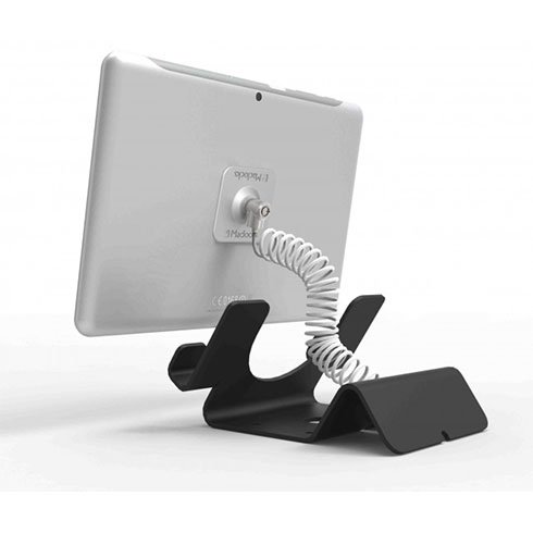 Compulocks Universal Tablet Security Holder and Lock - Black + Security Coil Cable Lock 