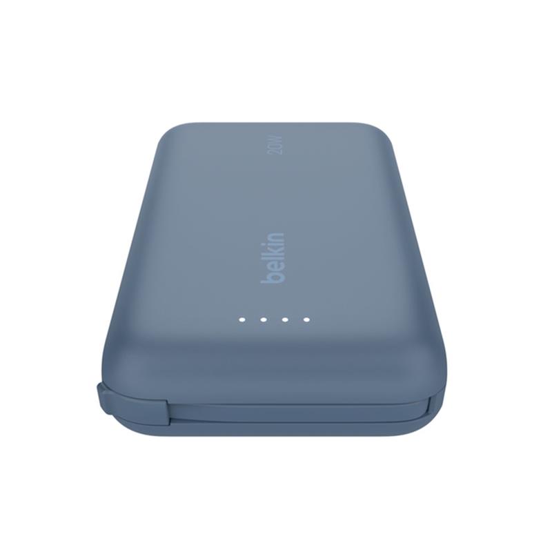Belkin BoostCharge PowerBank 10K with Integrated USB-C Cable 20W - Blue 