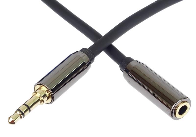 PremumCord HQ tienený predlžovací kábel Jack 3.5mm - Jack 3.5mm M/F 1.5m 