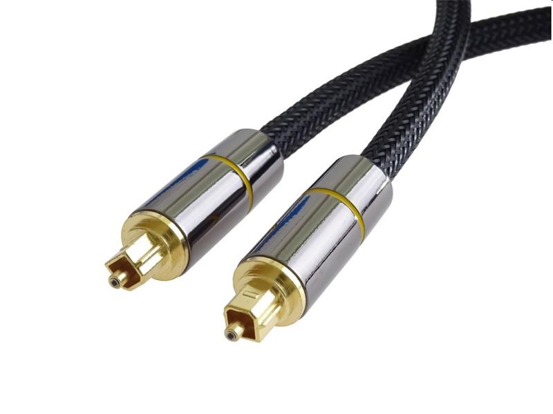 PremiumCord Optický audio kabel Toslink, OD:7mm, Gold-metal design + Nylon 1m 