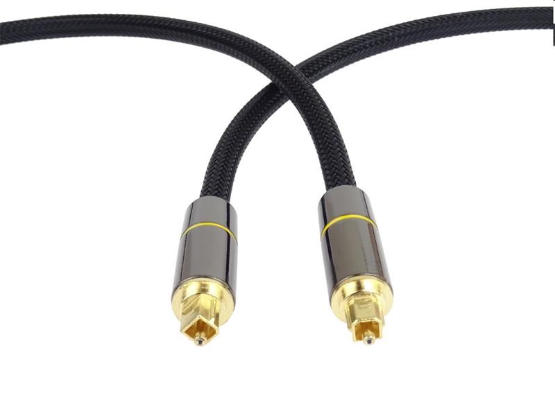 PremiumCord Optický audio kabel Toslink, OD:7mm, Gold-metal design + Nylon 1m 