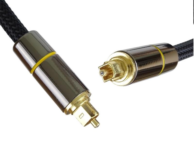 PremumCord Optický audio kabel Toslink, OD:7mm, Gold-metal design + Nylon 0.5m 