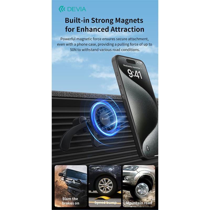 Devia držiak do auta Smart Series Magnetic Air Outlet Vehicle Bracket - Black 