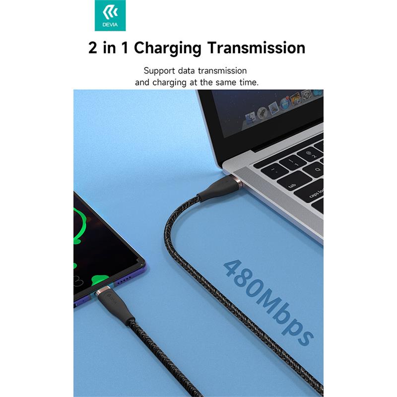 Devia kábel USB-A to USB-C Star Series Cable 1.2m - Black 