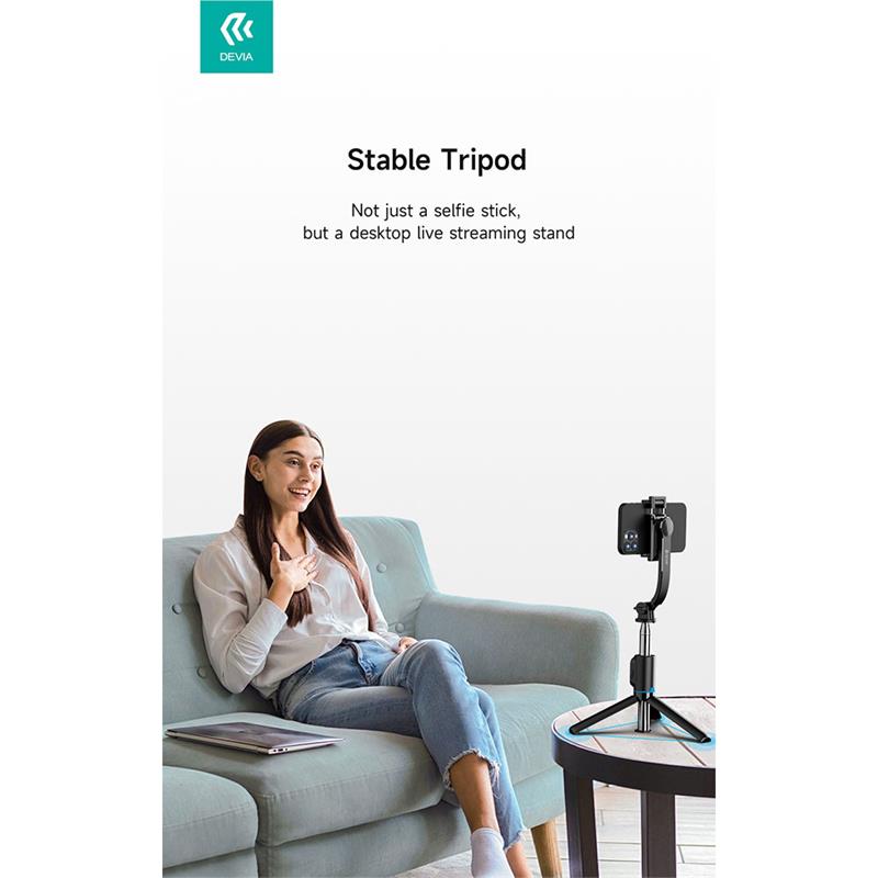 Devia Tripod Stand Multi-functional Detachable Selfie-Stick - Black 