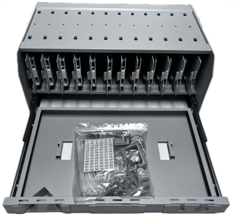 OEM optická vaňa,4U, HighDensity 144x SC simplex/LC duplex, výsuv,vč.kazet  BEZ SPOJEK A PIGTAILŮ, šedá 