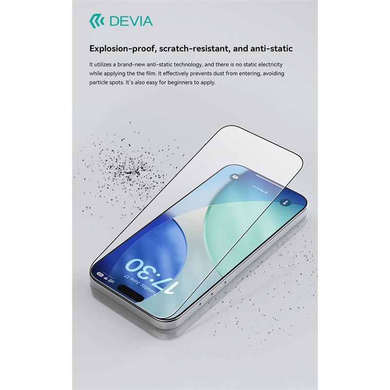 Devia ochranné sklo Star Series pre iPhone 17 Pro (10pcs)- Black Frame 