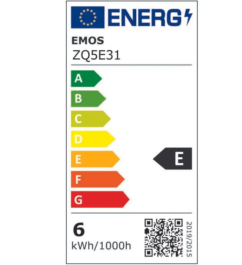 EMOS LED žiarovka Classic A60 / E27 / 5,8 W (50 W) / 645 lm / teplá biela  