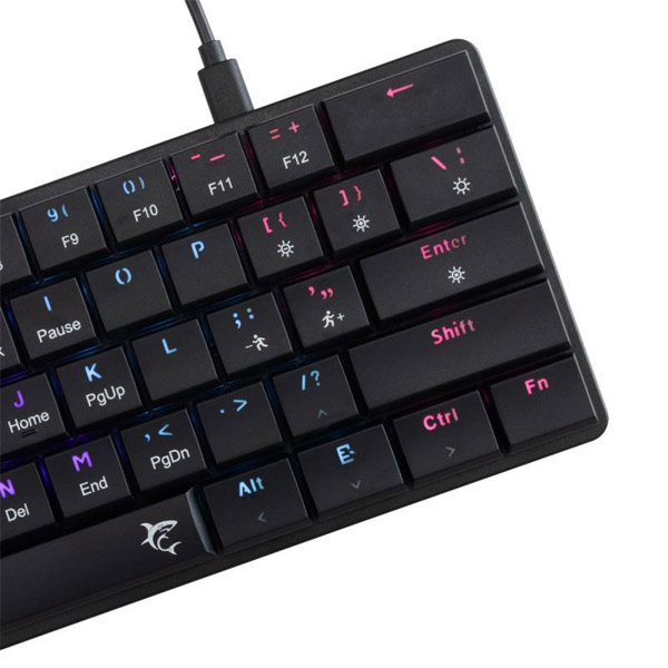 White Shark Mechanical gaming keyboard NAGAMAKI, US, brown switch, black 