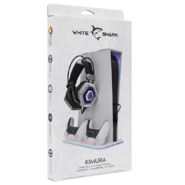 White Shark KIMURA cooling pad/stand + 2x charging stations for Playstation 5 