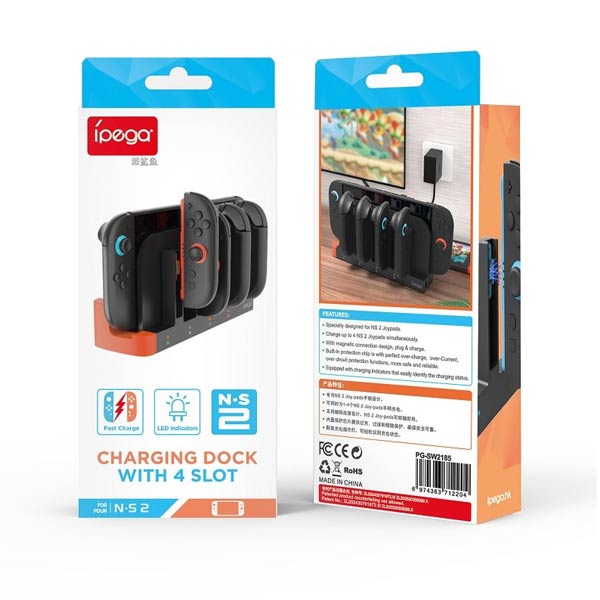 iPega SW2185 Nabíjacia Stanica pre JoyCon Ovládače Nintendo Switch 2, black 