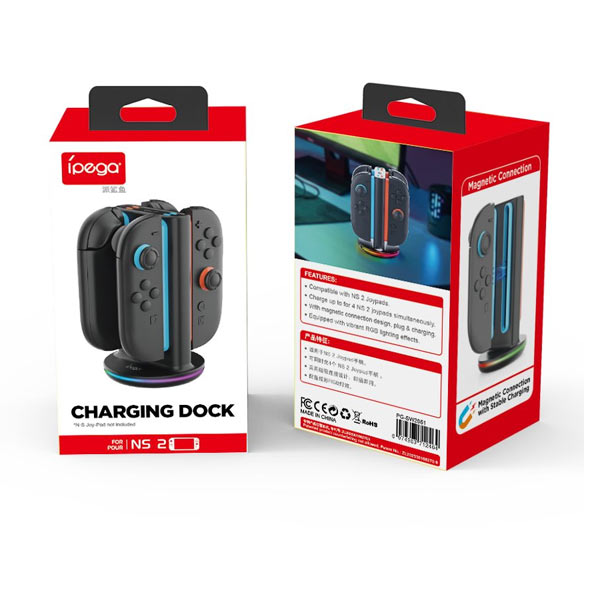 iPega SW2051 Charging dock for Nintendo Switch 2 Joy-con with RGB, black 