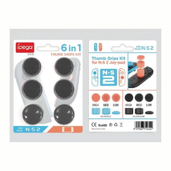 iPega SW2026B Silikónové Krytky JoyCon Ovládače pre Nintendo Switch 2, 6ks, black 