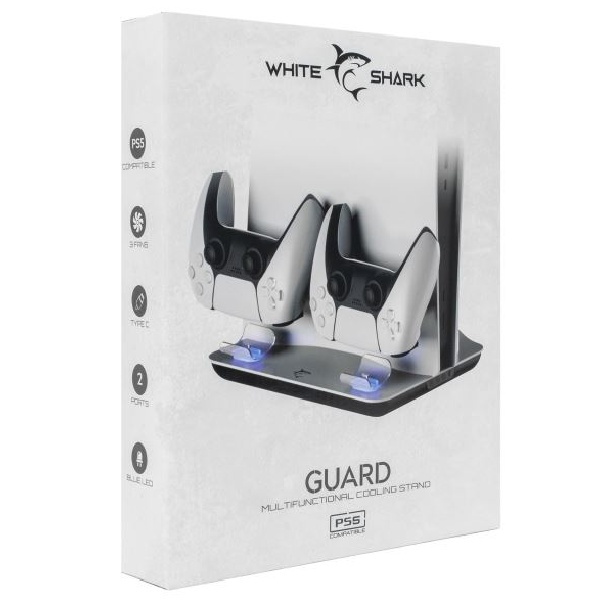 White Shark GUARD cooling pad/stand + 2x charging stations for Playstation 5 