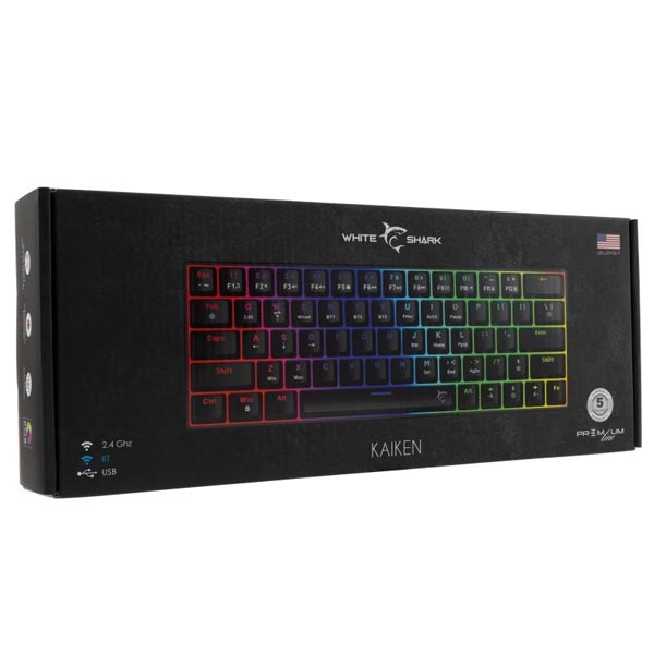 White Shark Mechanical gaming keyboard KAIKEN, US, red switch, black 