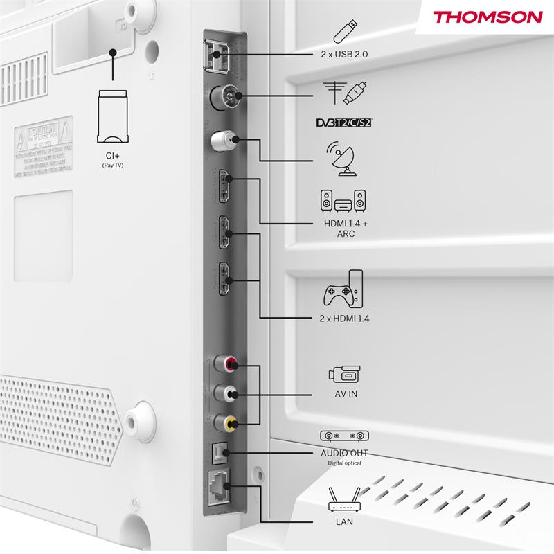 Thomson 24HG2S15CW - 24" HD, Google TV, LED, 12V, biely 