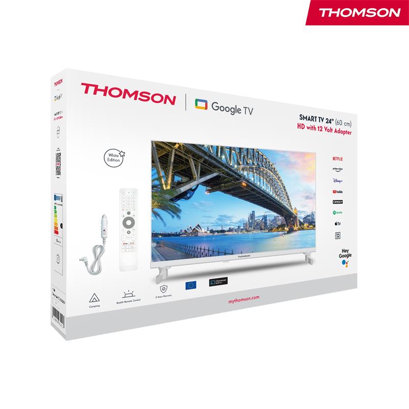 Thomson 24HG2S15CW - 24" HD, Google TV, LED, 12V, biely 